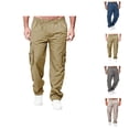 thumbnail image 1 of Cargo Sweatpants for Men 2025 Casual Outdoor Elastic Waist Straight Leg Work Pants with Pockets Mens Trousers, 1 of 6