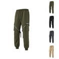 thumbnail image 1 of Cargo Sweatpants for Men 2025 Elastic Waist Drawstring Slim Fit Outdoor Work Pants Joggers with Pockets Mens Trousers, 1 of 6