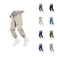 thumbnail image 1 of Cargo Sweatpants for Men 2025 Straight Leg Elastic Waist Drawstring Joggers with Pockets Mens Casual Pants Trousers, 1 of 6