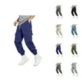 thumbnail image 1 of Cargo Sweatpants for Men 2025 Straight Leg Elastic Waist Drawstring Joggers with Pockets Mens Casual Pants Trousers, 1 of 6