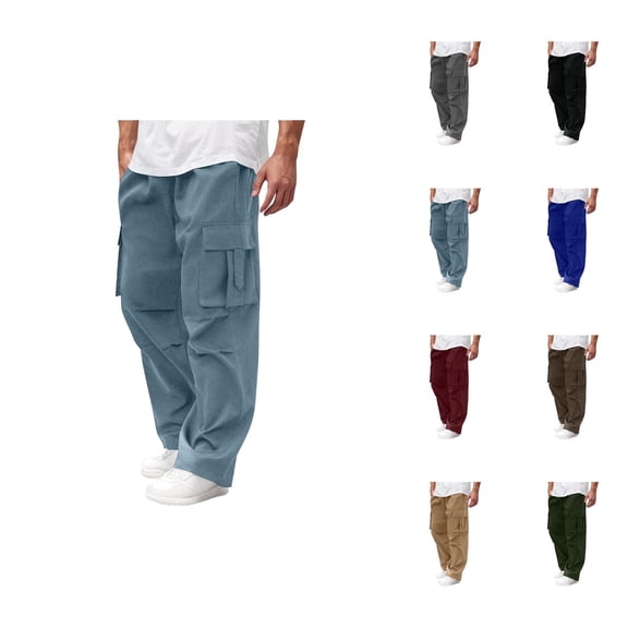 Cargo Sweatpants for Men 2025 Straight Leg Loose Fit Baggy Joggers with Pockets Mens Casual Pants Trousers