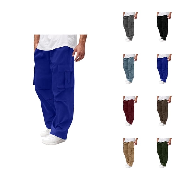 Cargo Sweatpants for Men 2025 Straight Leg Loose Fit Baggy Joggers with Pockets Mens Casual Pants Trousers