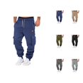 thumbnail image 1 of Cargo Sweatpants for Men 2026 Fall Winter Casual Drawstring Elastic Waist Cargo Jogging Sweatpants Trousers with Pockets, 1 of 5