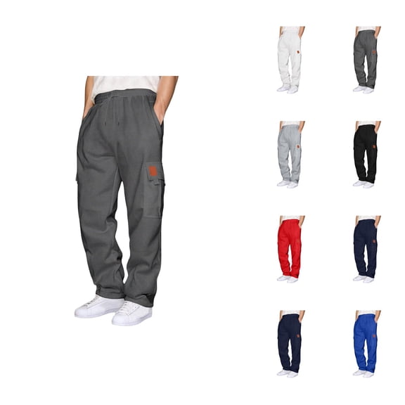 Cargo Sweatpants for Men 2026 Fall Winter Fashion Drawstring Elastic Waist Casual Pants Trousers with Pockets