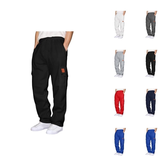 Cargo Sweatpants for Men 2026 Fall Winter Fashion Drawstring Elastic Waist Casual Pants Trousers with Pockets