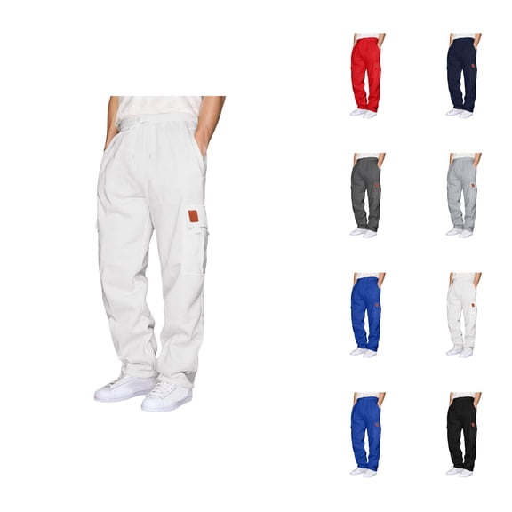Cargo Sweatpants for Men 2026 Fall Winter Trendy Drawstring Elastic Waist Casual Pants with Pockets Trousers