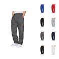thumbnail image 1 of Cargo Sweatpants for Men 2026 Fall Winter Trendy Elastic Waist Drawstring Casual Pants Trousers with Pockets, 1 of 5