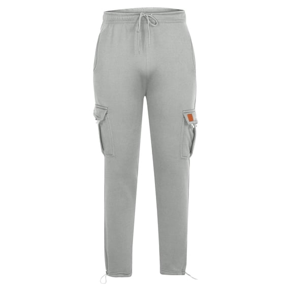 Cargo Sweatpants for Men Baggy Plus Size Drawstring Open Bottom Big and Tall Gym Workout Pants with Pocket