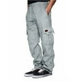 thumbnail image 1 of Cargo Sweatpants for Men Baggy Plus Size Drawstring Open Bottom Sweat Pants Big and Tall Workout Pants with Pocket, 1 of 4