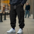 thumbnail image 1 of Cargo Sweatpants for Men Elastic Waisted Travel Jogger Pants Drawstring Athletic Trousers with Pockets New Trousers Pants for Men Black L, 1 of 6