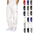 thumbnail image 1 of Cargo Sweatpants for Men Heavyweight Fleece Open Bottom Straight Leg Sweatpant Pockets Plus Size Big and Tall Joggers White L, 1 of 6