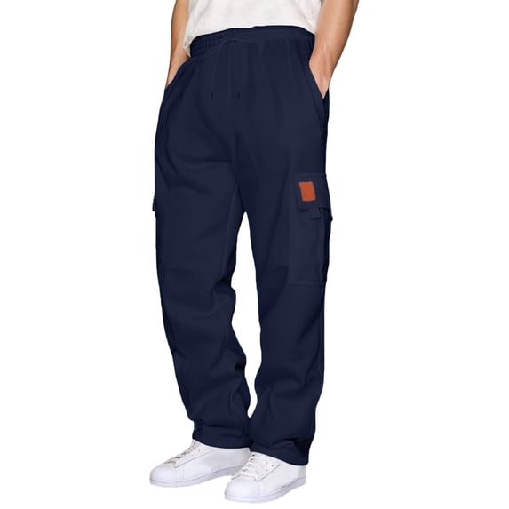 Cargo Sweatpants for Men Open Bottom Baggy Sweatpants Plus Size Athletic Jogger Workout Pants with Pockets