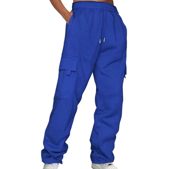 Cargo Sweatpants for Women 2025 Women Pants Casual Athletic Workout Pants Ladies' Solid Drawstring Elastic Waist Pocket Pants Slacks