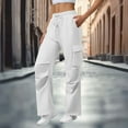 thumbnail image 1 of Cargo Sweatpants for Women Casual Elastic Waist Straight Leg Breathable Open Bottom Gym Workout Joggers with Multi-Pockets, 1 of 8
