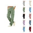 thumbnail image 1 of Cargo Sweatpants for Women Fall Winter Elastic Waist Drawstring Straight Leg Casual Pants with Pockets, 1 of 5