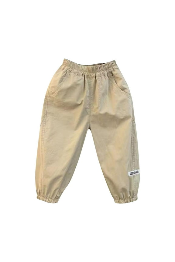 Cargo Sweats Boys Joggers Pants Size 10 12Children's Solid Color Casual Pants Loose and Thin Breathable Worn With Ankle Cuffs