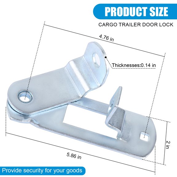 Cargo Trailer Door Latch Hasp Keeper Cam Bar Lock 14 Gauge Steel 1 Pack