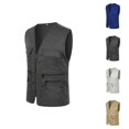 thumbnail image 1 of Cargo Vest Men Summer Sleeveless Zip Up Jacket with Pockets Outdoor Utility Work Photo Travel Fishing Vest, 1 of 3
