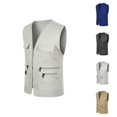 thumbnail image 1 of Cargo Vest Men Summer Sleeveless Zip Up Jacket with Pockets Outdoor Utility Work Photo Travel Fishing Vest, 1 of 3
