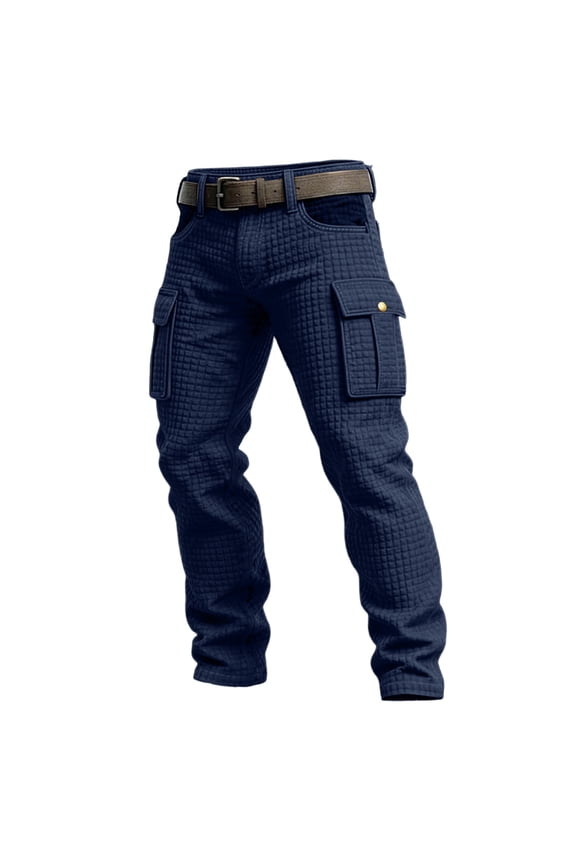 Cargo Work Pants for Men Waterproof Elastic Waist Cargo Pants Military Construction Hiking Joggers with Multi-Functional Pockets Big and Tall Cargo Pants Trousers,Blue 2XL