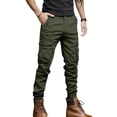 thumbnail image 1 of Cargo Work Pants for Men Waterproof Stretch Waistband Cargo Pants with Multi-Functional Pockets Big and Tall Pants Lightweight Durable Ripstop Military Cargo Work Pants,Green 2XL, 1 of 2