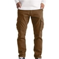 thumbnail image 1 of Cargo Work Pants for Men Casual Relaxed Outdoor Military Long Trousers with Big Pockets Khaki 2XL, 1 of 7