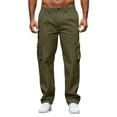 thumbnail image 1 of Cargo Workout Pants for Men Waterproof Stretch Waistband Cargo Pants with Multi Pockets Big and Tall Pants Lightweight Durable Ripstop Military Cargo Work Pants,Green 3XL, 1 of 4