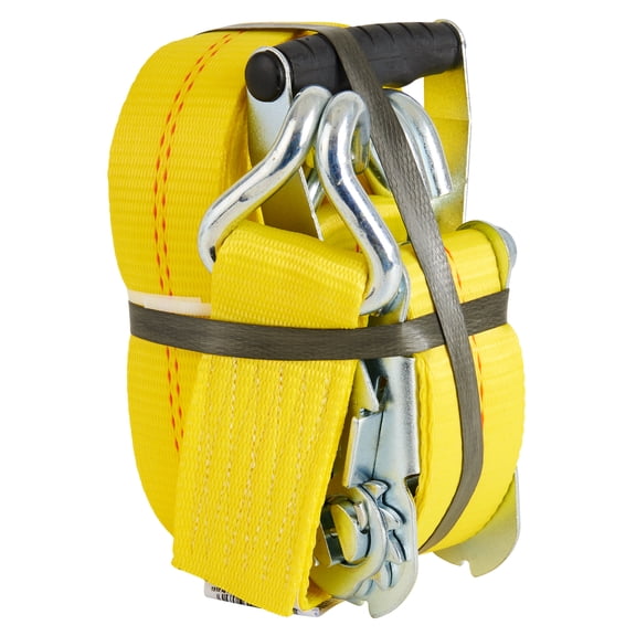 Cargo Zone 2" x 27' Heavy Duty Steel Ratchet Tie-Down Strap, Double J Hooks