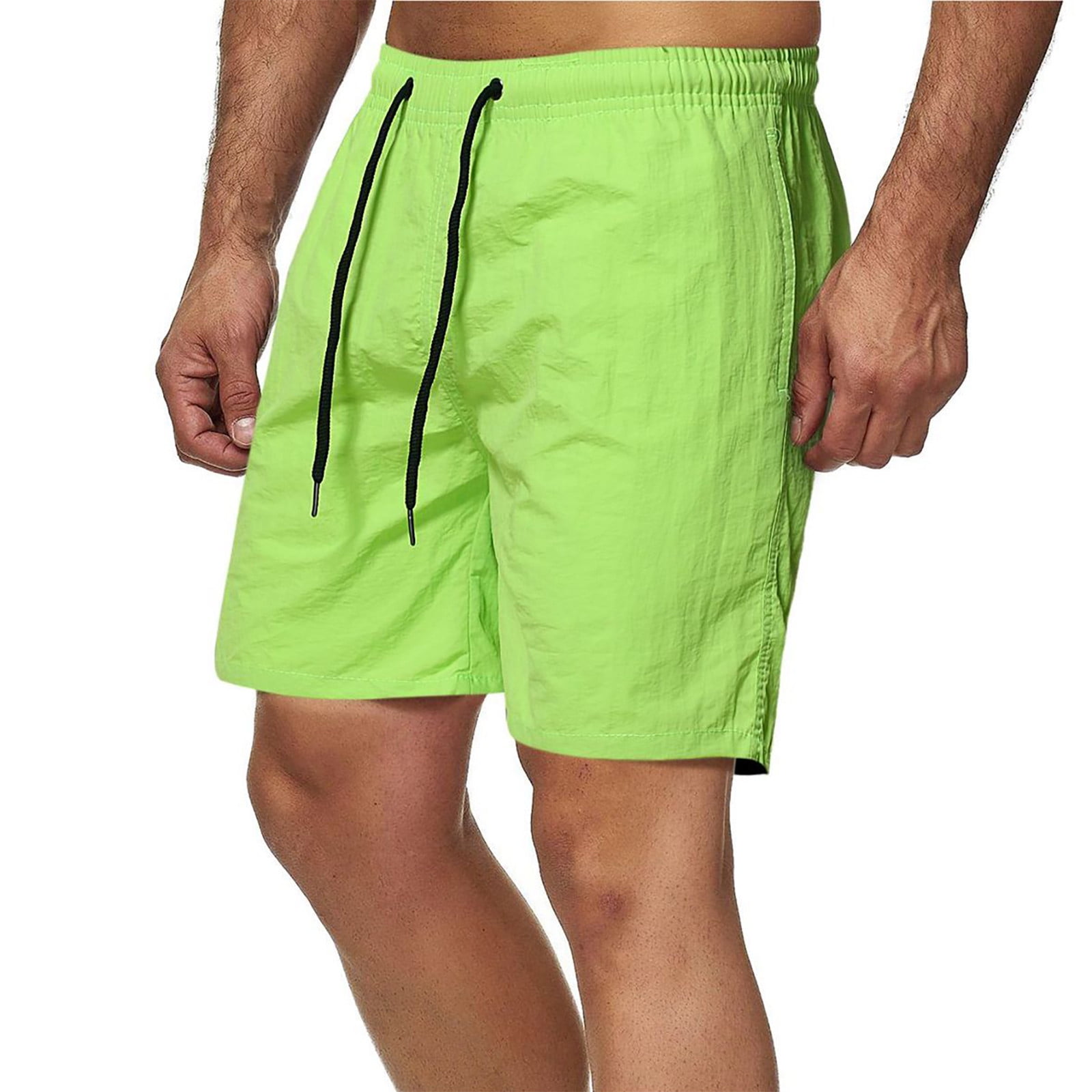 Men's Shorts Casual Classic Fit Drawstring Summer Beach Shorts with Elastic  Waist and Pockets