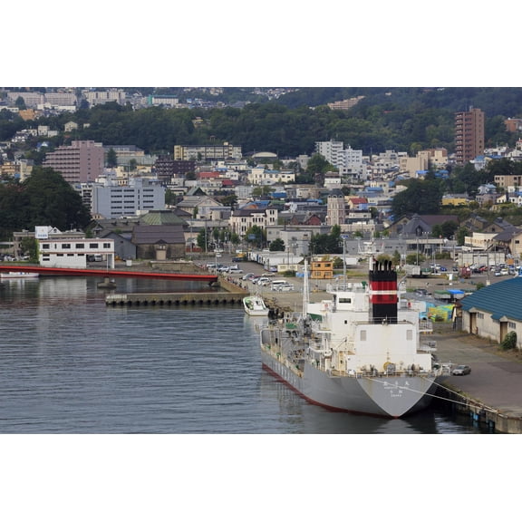 Art.com Cargo ship, Otaru Port, Hokkaido Prefecture, Japan, Asia Photographic Print by Richard Cummins, 18" x 12"
