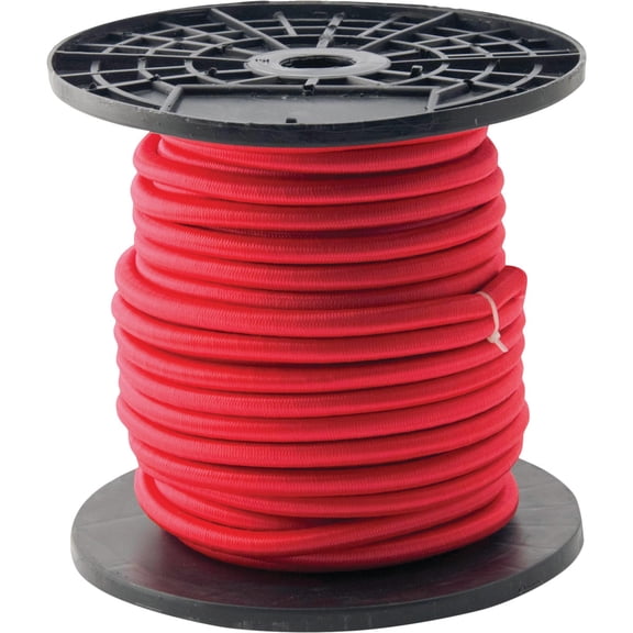 CargoBuckle F05388 3/8-Inch by 100-Feet Utility Stretch Cord Reel, Red — Residential Use, Standard Application