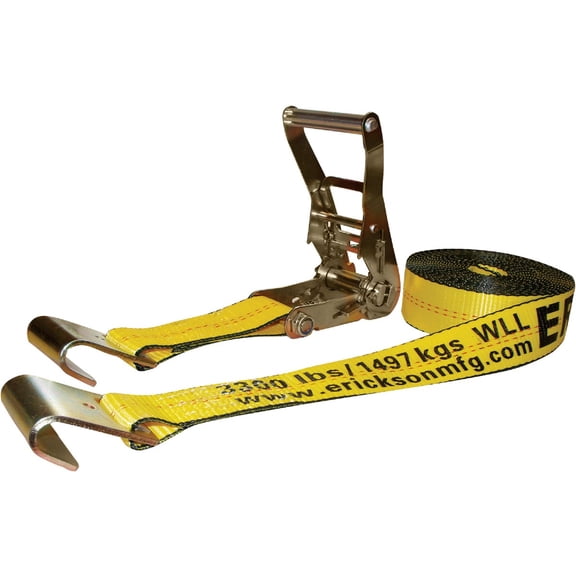 CargoBuckle Ratchet Strap Tie-Down with K-Hooks - Heavy Duty, Universal - 2" x 27'  Residential Use, Standard Application