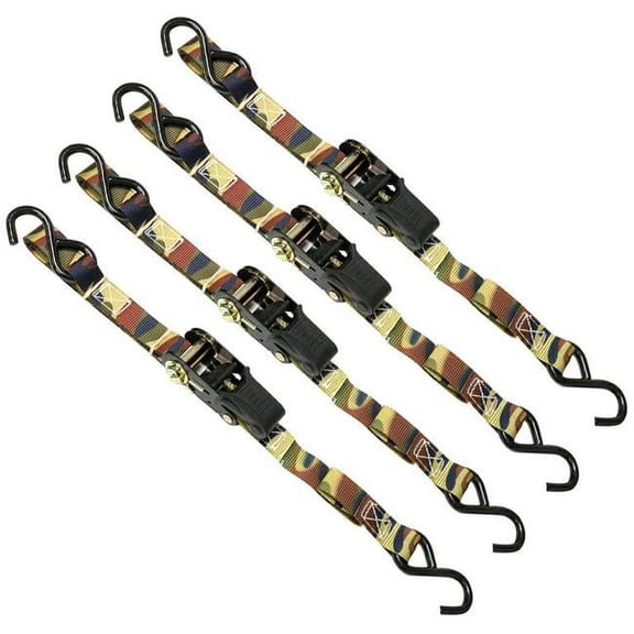 CargoLoc Ratchet Tie Downs 32575 CAMO 1" x 8' 1000 lb S-Hooks 4 Piece