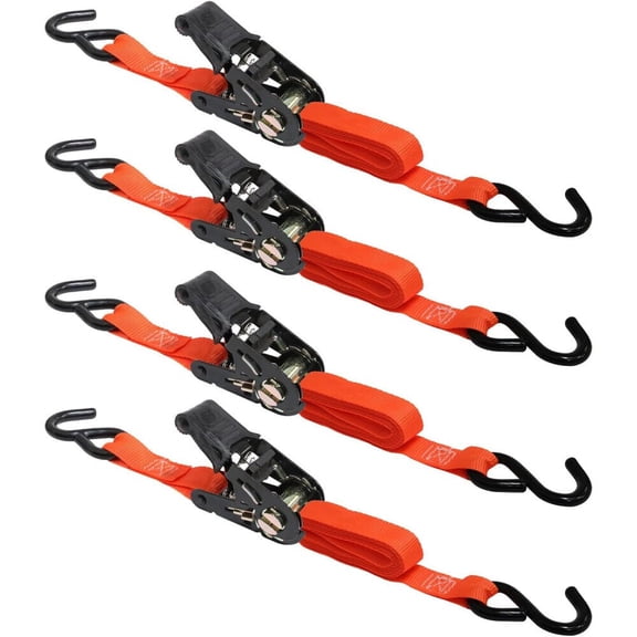 Allied International Cargoloc 1 Inch X 8Ft Web Ratchet, Orange 4Pk