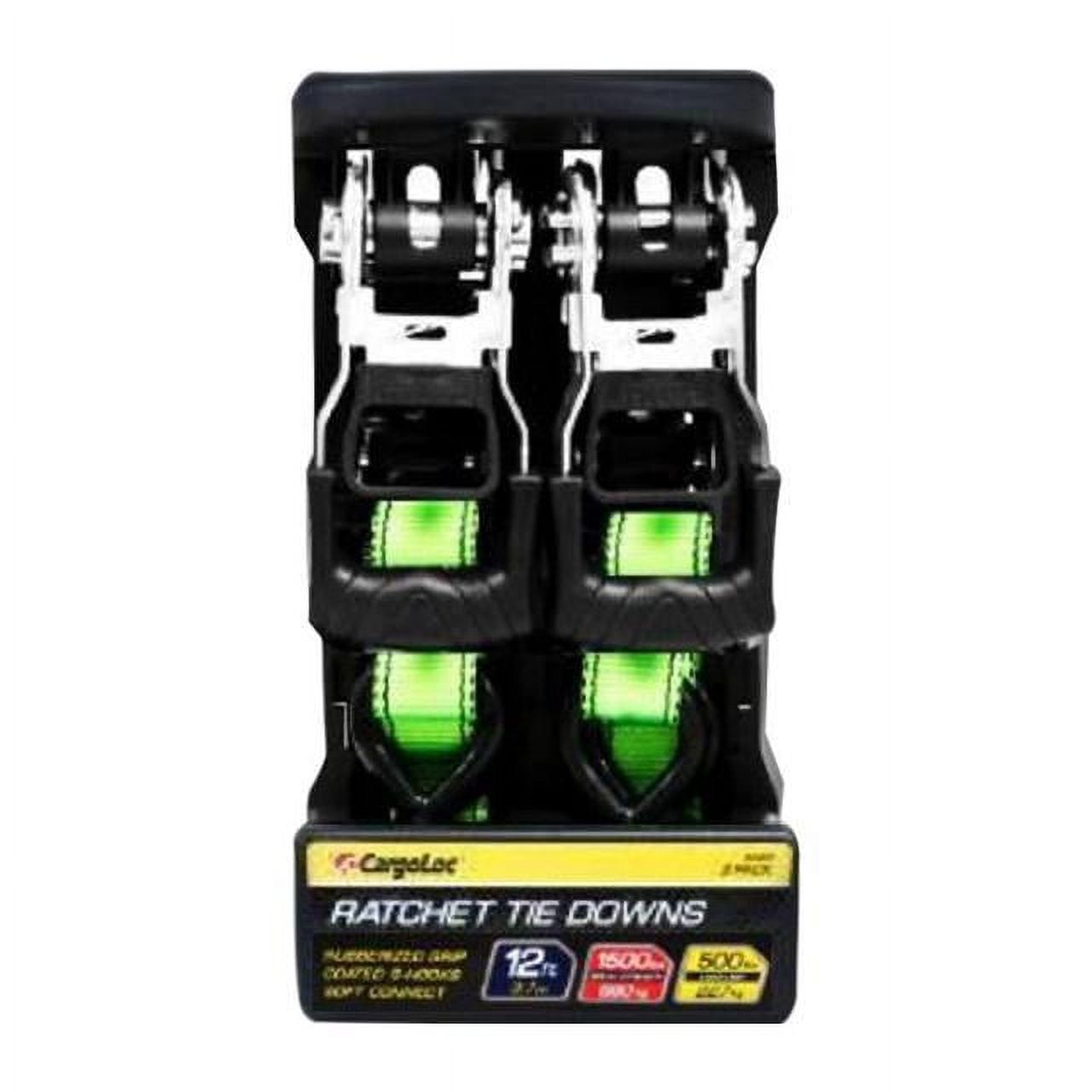 CargoLoc Ratchet Tie Downs 42472 2 Pc. 12' Wide Grip x 1,500 lbs S