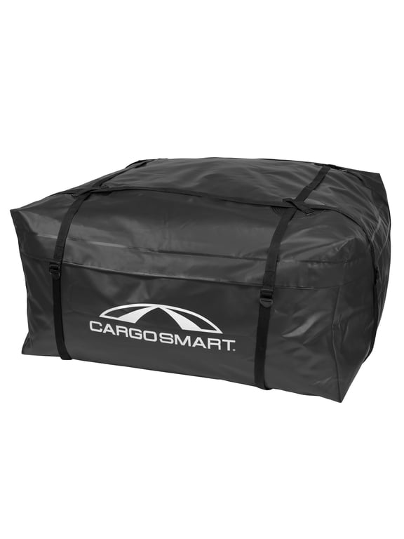 Soft Sided Car Top Cargo Bag, 38x38x18 Adds up to 15 Cubic Feet of Storage Easily Mounts to Vehicles Roof Rack or Roof Top Basket Heavy-Duty Vinyl, Black