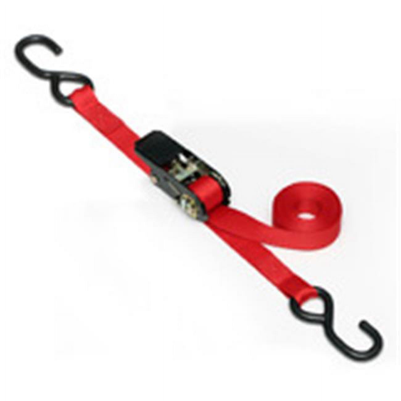 2in Cam Buckle Tie-Downs with S-Hooks (Pair) Red / 5.5 ft