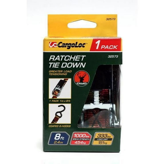 Cargoloc 84022 14 ft. 1500 lbs Racheting Tie Down S-Hooks