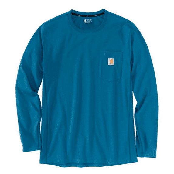 Carhartt 104617-N04 Men's Force Long Sleeve Pocket T-Shirt, Marine Blue, XL