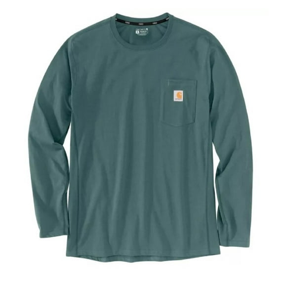 Carhartt 104617-N04 Men's Force Long-Sleeve Pocket T-Shirt, Sea Pine - Medium