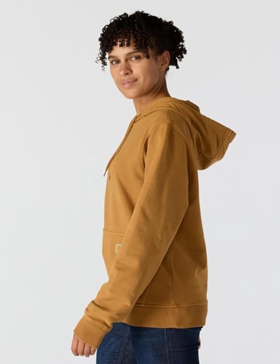 107231-Brn Midweight French Terry Long-Sleeve Hooded Sweatshirt, M, Carhartt Brown