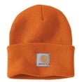 thumbnail image 1 of Carhartt A18 Men's Knit Cuffed Beanie, Marmalade, One Size, 1 of 1