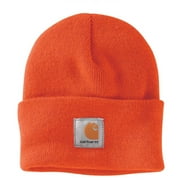 A18-Q37 Men's Knit Cuffed Beanie, Brite Orange, One Size
