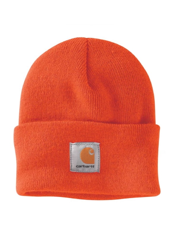A18-Q37 Men's Knit Cuffed Beanie, Brite Orange, One Size