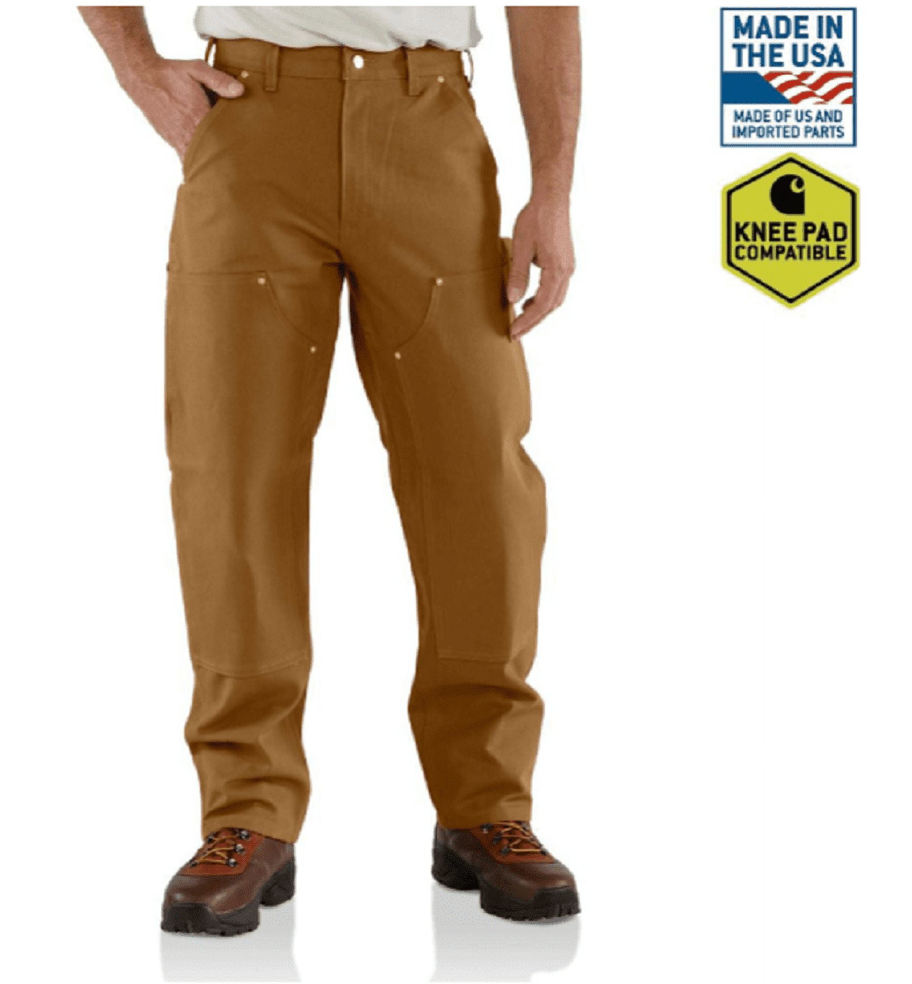 Carhartt B01BRN Men's Firm Duck Double-Front Dungaree Pants, C. Brown, S40X32
