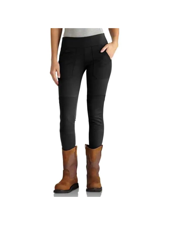 BN2482-W Leggings Women's Black Stretch Knit Skinny Leg Pocket LW143 (Black,Regular,L (REGULAR))