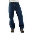 thumbnail image 1 of Carhartt Big & Tall Flame-Resistant Signature Denim Dungarees (Mens, Denim, 50, 36), 1 of 2