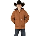 thumbnail image 1 of Carhartt Boys' Little Hooded Flannel Quilt Lined Jacket Brown Small US, 1 of 4