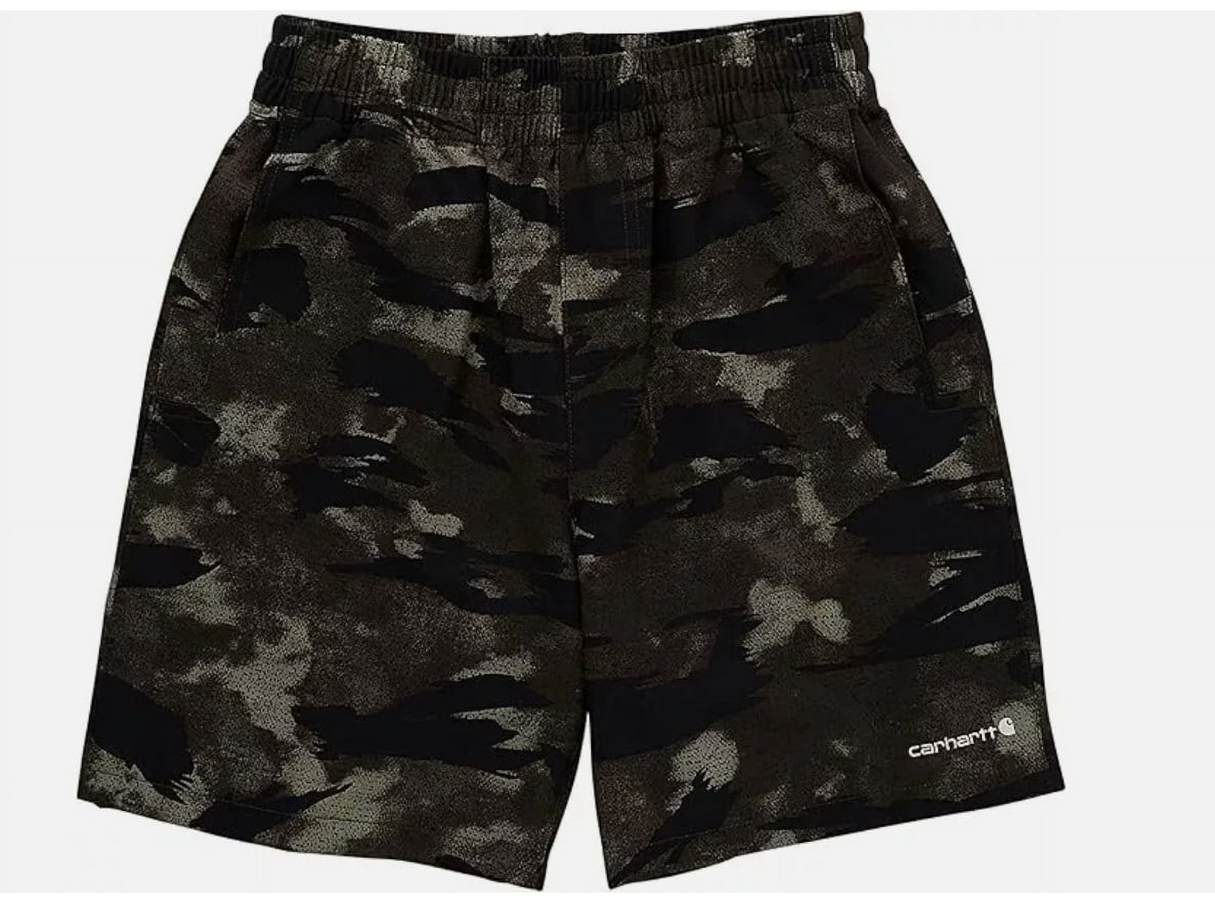Carhartt Boys' Rugged Flex Ripstop Work Shorts, Blind Fatigue Camo, XL -18/20