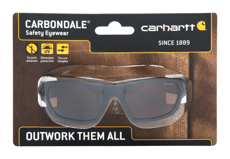 Carhartt CHB218DCC Carbondale SAFETY Glasses, Black/Tan Frame, Sandstone Bronze Lens